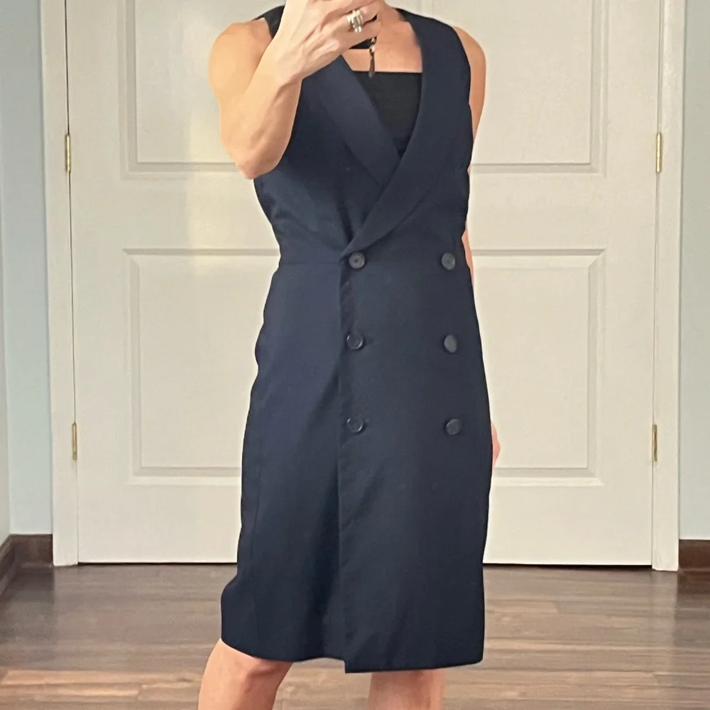 J.Crew navy tuxedo dress
